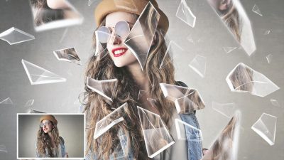 دانلود افکت لایه باز Broken Glass Photo Effect | افکت شکستن شیشه برای فتوشاپ
